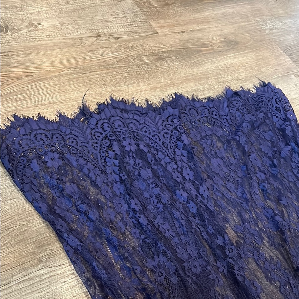 Chicaboo Blue Maternity Photoshoot long sleeves Unlined lace Dress L - Picture 5 of 6
